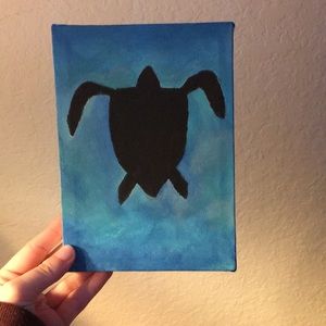 ombré turtle painting💙